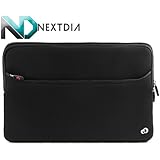 Black Neoprene Laptop Case / Sleeve for Dell Precision M4600 Fits 15" - 15.6" Laptops. Front Zippered Pouch for Storage needs! & Cable Tie from ND