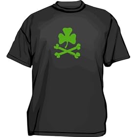 Irish Clover & Crossbones Men's tee Shirt in 12 colors Small thru 6XL