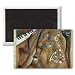 Burlap Sax (oil on burlap) by Ikahl Beckford - 3x2 inch Fridge Magnet - large magnetic button - Magnet