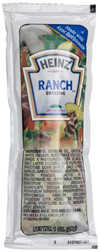 Heinz Ranch Dressing, 1-Ounce Portion Packs (Pack of 100) by Ranch Dressings