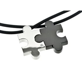 M+Y STEEL Love Puzzle Couples Pendant