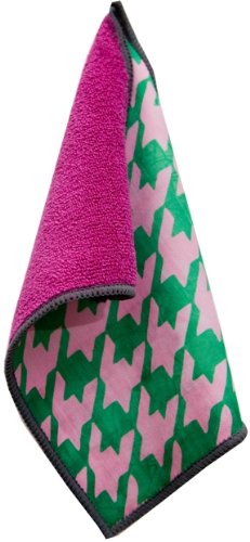 Toddy Gear Lovebeat 5 x 7 Inch Premium Microfiber Smart Cloth, for iPad and Touch Screen Cleaning - Retail Packaging - Pink/Green, 15X7B1204