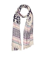 Cortefiel Fular Small Flower Scarf (Beige / Azul)