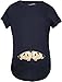 Maternity Peeking Twins T Shirt Cute New Baby Announcement Reveal Pregnancy Tee Funny Graphic Maternity Tee Funny Maternity T Shirt Funny Maternity Shirts Navy M
