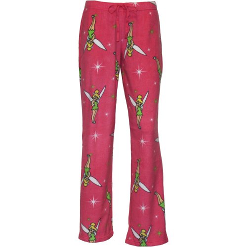 Disney Tinker Bell Juniors Pink Fleece Pants, Medium