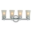 Royce Lighting RV305/4-18 Four-Light Vanity Polished Chrome with Frosted Globes. Can be Mounted either up or down