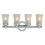 Royce Lighting RV305/4-18 Four-Light Vanity Polished Chrome with Frosted Globes. Can be Mounted either up or down