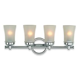 Royce Lighting RV305/4-18 Four-Light Vanity Polished Chrome with Frosted Globes. Can be Mounted either up or down