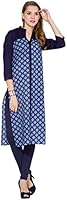 Vishudh Women's Straight Kurta (VNKU004101_Blue_Large)