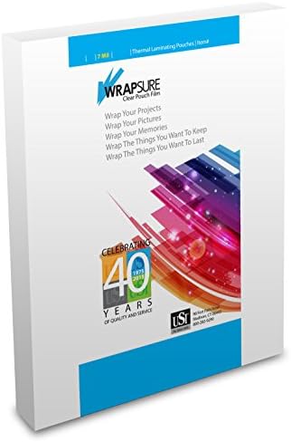 WrapSure Menu Size Thermal Laminating Pouches, 12" x 18", 7 MIL, Gloss, 50 pouches