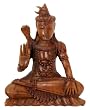 Intricately Hand Carved Wood Shiva Statue, 12 Inches High