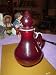 RUBY RED STRAWBERRY GLASS VINEGAR PITCHER