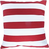 Decorative Printed Stripes Throw Pillow Cover 18' Red