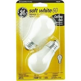 GE 60 Watt 2-Pack Ceiling Fan Light Bulbs