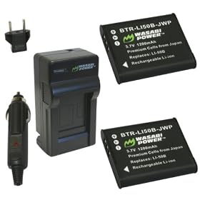 Wasabi Power Battery and Charger Kit for Olympus LI-50B and Olympus Stylus 1010, 1020, 1030, 9000, 9010, SP-800UZ, SP-810UZ, SZ-10, SZ-11, SZ-12, SZ-20, SZ-30MR, SZ-31MR iHS, Tough 6000, 6020, 8000, 8010, TG-610, TG-620 iHS, TG-805, TG-810, TG-820 iHS, VH-410, VH-515, VR-340, VR-350, XZ-1