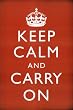 (24x36) Keep Calm and Carry On (Motivational, Red) Art Poster Print