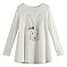 Richie House Girls' Long Sleeve Top with Rabbit Print Size 3-8 RH0324