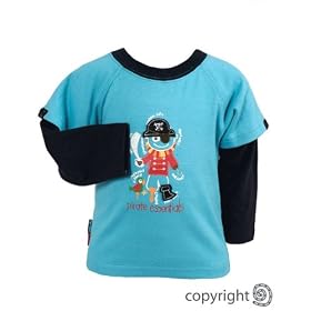 Bright Bots Baby Boy Mock Layer Longsleeve Top size 3-6 months Turquoise