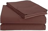 Solid 380-Thread-Count Luxurious Pure Percale Cotton 4-Piece Cal King Sheet Set, Cafe