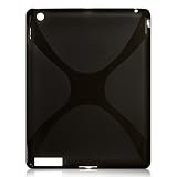 【ipad2専用】 TPU素材　X柄　iPad2　ケース　【TPU カバー、ケース】　アップル iPad2 専用ケース　【液晶保護付き　スクリーンプロテクター付き】 ブラック