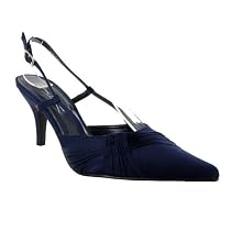 Womens Navy Satin Sandals Shoes Wedding Prom Sizes 3-8