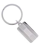 Sterling Silver Key Ring with Rectangle Tag