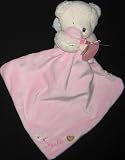 Carter's SmileyHappyFriends White Pink Bear Huggable Lovey Security Blanket