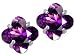 1.80 cttw Genuine Clover Amethyst Earrings in 14k White Gold LIFETIME WARRANTY