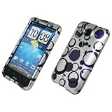 EMPIRE 2D Purple Circle with Stars Design Hard Case Cover for AT&T HTC Insp ....