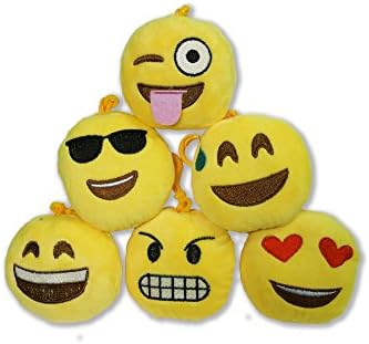 Large 3.25" Emoji Keychain Pack of Six