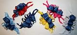 CLEARANCE ~ Hair Bows ~ Awesome Washed Denim and Grosgrain Hairbows with Pony Beads (Assorted Colors)