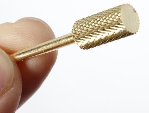 Electric Cylindrical Nail Drill Bit Gold Carbide Nail File Drill Bits by bangpipo