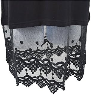 Simple Solid Lovely Polka Dots Lace Trim Crop Top Extender Cami Tank Top (3XL, Black)