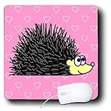 Janna Salak Designs Small Pets - Hedgehog and Hearts Design - Mouse Pads