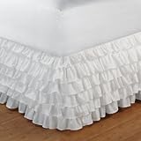 Multi-Ruffle Bedskirt in White Size