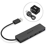 Anker Ultra Slim 4-Port USB 3.0 Data Hub with 10W Power Adapter / USB Wall Charger Included