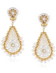 Miguel Ases Mother of Pearl Outlined Small Tear Drop Earrings
