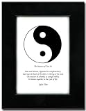 5x7 Black Satin Frame with Yin Yang (Black/White)