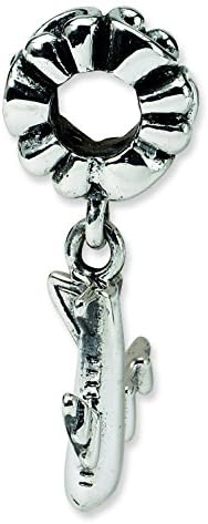Sterling Silver Airplane Dangle Bead Charm For Pandora, Biagi, Chamilia & European Bracelets