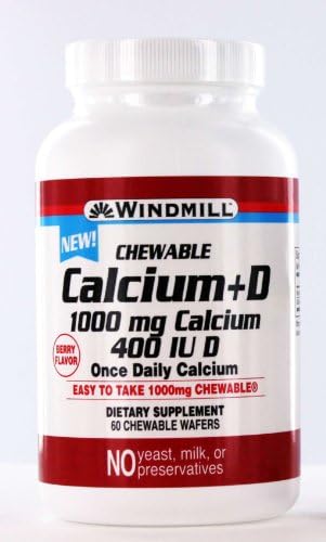 Calcium +D 1000mg Calcium 400 Iu D Chewable Wafers - 60 Ea