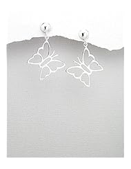 Butterfly Earrings In 92.5 Sterling Silver