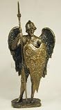 ARCHANGEL SAINT St MICHAEL AS MEDIEVAL WARRIOR Real Bronze Powder Cast Statue Sculpture