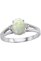 Tommaso Design Oval Genuine Opal Ring