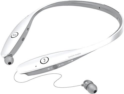 Premium Bluetooth Stereo Headset with Retractable Wire Management,Sport Neckband Hands-free Headsets Headphones Wireless Stereo Bluetooth Earphones Earbuds (White)