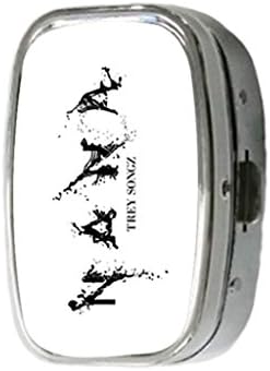 Turekk Custom Trey Songz Nana Personality Style Sliver Stainless Steel Square Pill Box Pill Case Vitamins Organizer