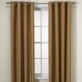 BOCA THERMOSAVE 50X84 CURTAIN PANELS DRAPERY W  BRASS GROMMETS, TAUPE, SOLID by 
