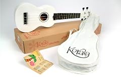 White Soprano Ukulele: 4 String Ukelele (inc. FREE dowloadable beginners chord chart, song sheets and tuning aids - worth £10+)