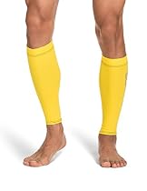 SKINS Unisex Essentials Compression MX Calf Tights, Yellow/Black, X-Small
