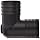 Thogus Polypropylene Tube Fitting, 90 Degree Elbow, Black, Barbed