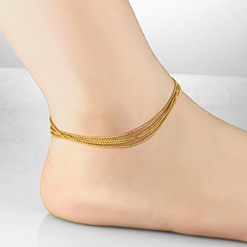 Fashion Anklet in 18k Remark Gold Plate - 100% Non-allergenic